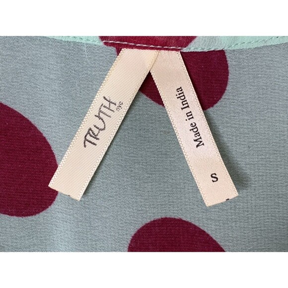 Truth Button Up Blouse Women S Tie Waist Polka Dots - Picture 5 of 8